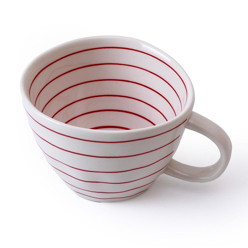 Ceramic Mug | Red & White | 340 ml、mySite、camillekostekn