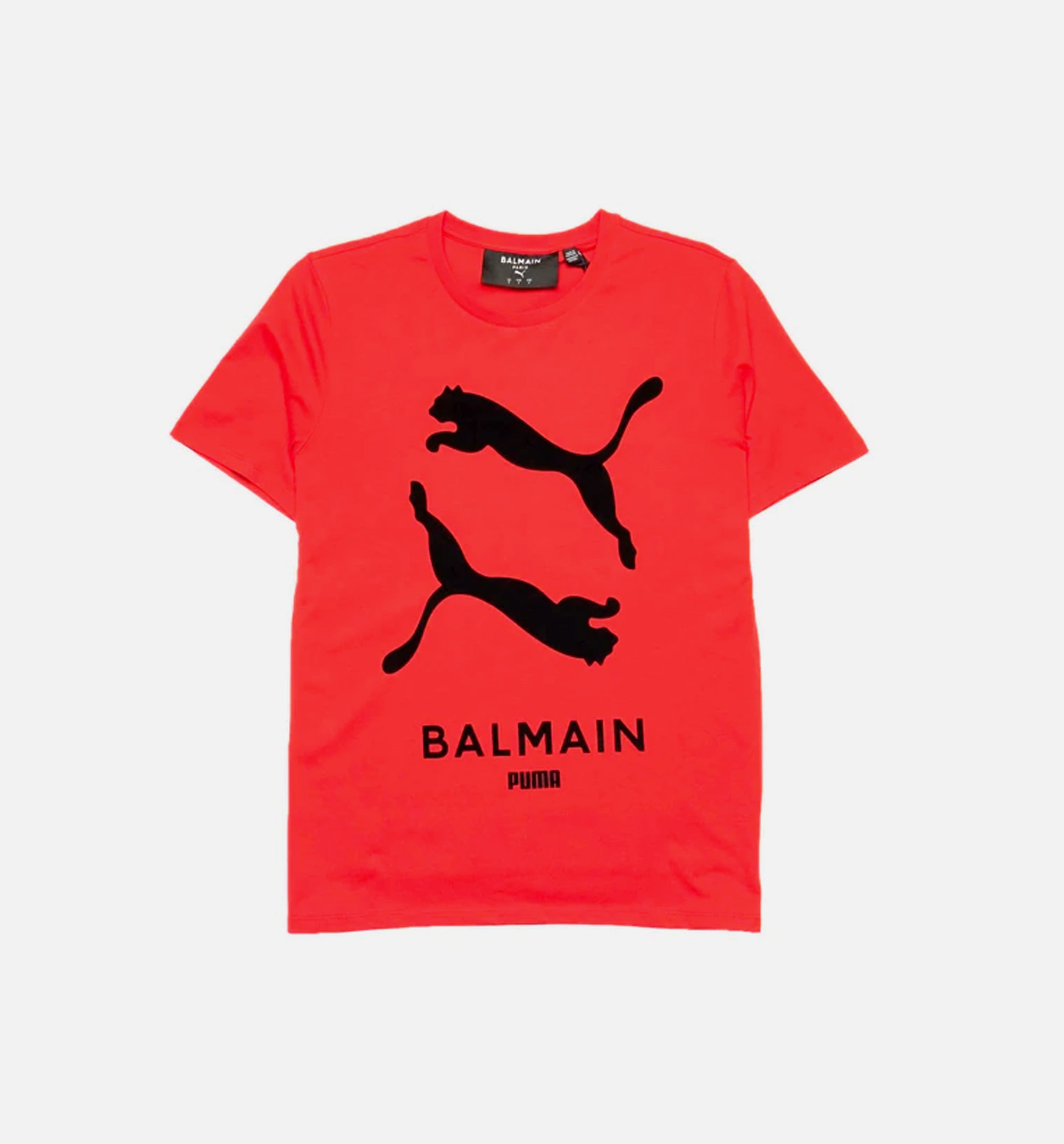 Balmain X Puma Mens Graphic T-Shirt - Red/Black、mySite、dreamappss