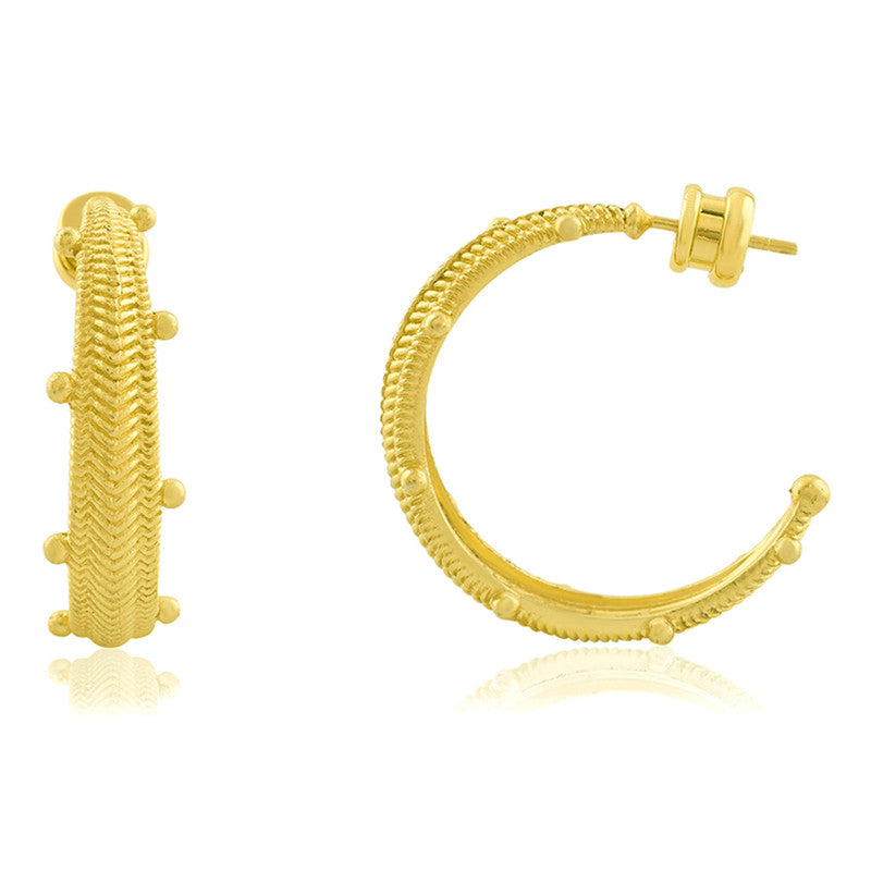 Chunky Carved Hoop Earrings | 14K Gold Plated、mySite、camillekostekn