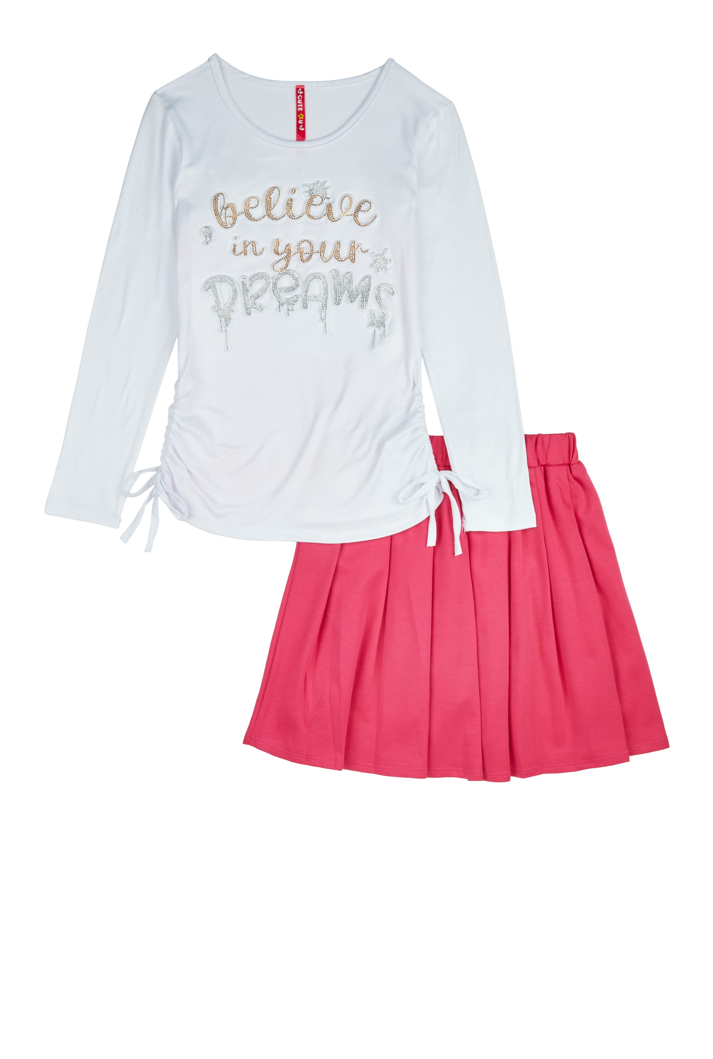 Girls Believe In Your Dreams Top and Pleated Skirt、mySite、camillekostekn