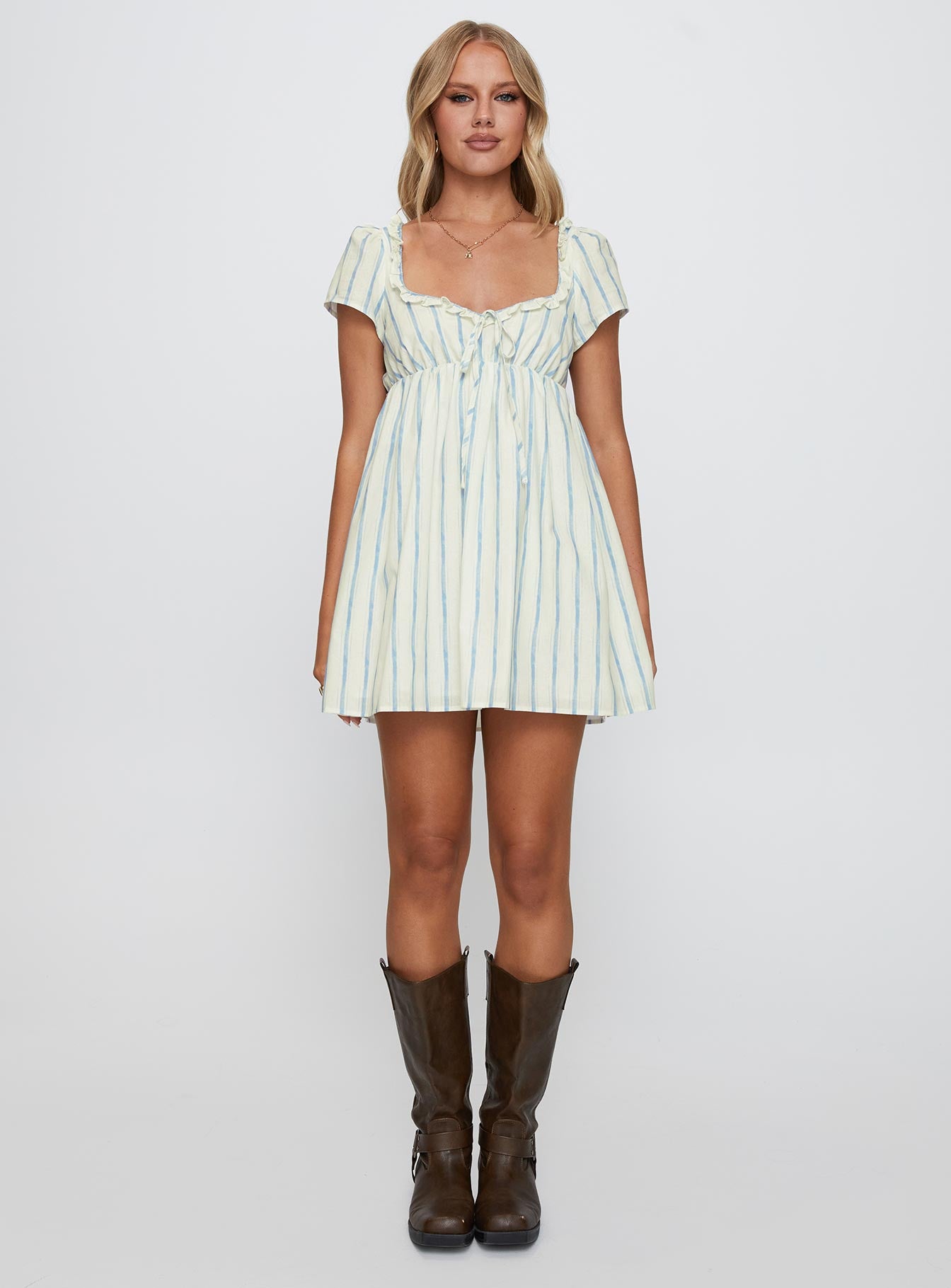 Monsterrat Mini Dress Blue Stripe、mySite、solidvoid