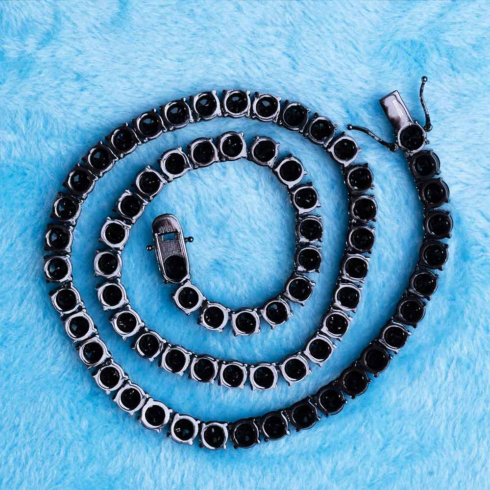 6MM Black Moissanite Tennis Chain 14K Black Gold、mySite、hinf8tx79
