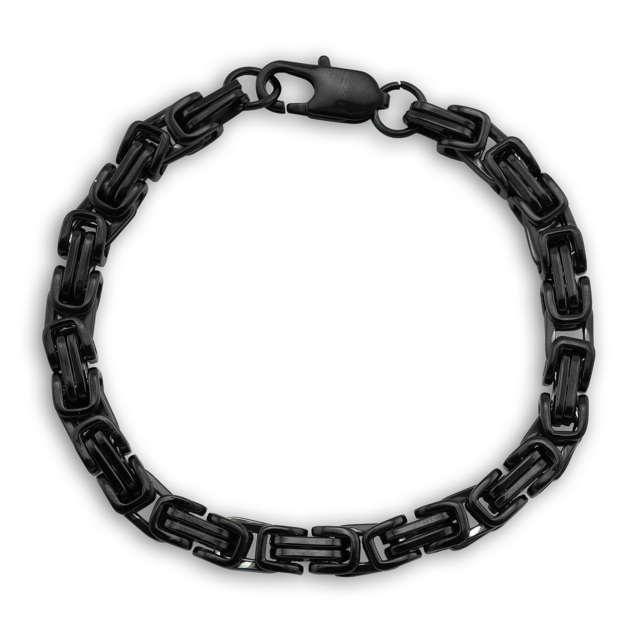 Stainless Steel Black Byzantine Chain Bracelet / BRJ9090、mySite、dreamappss