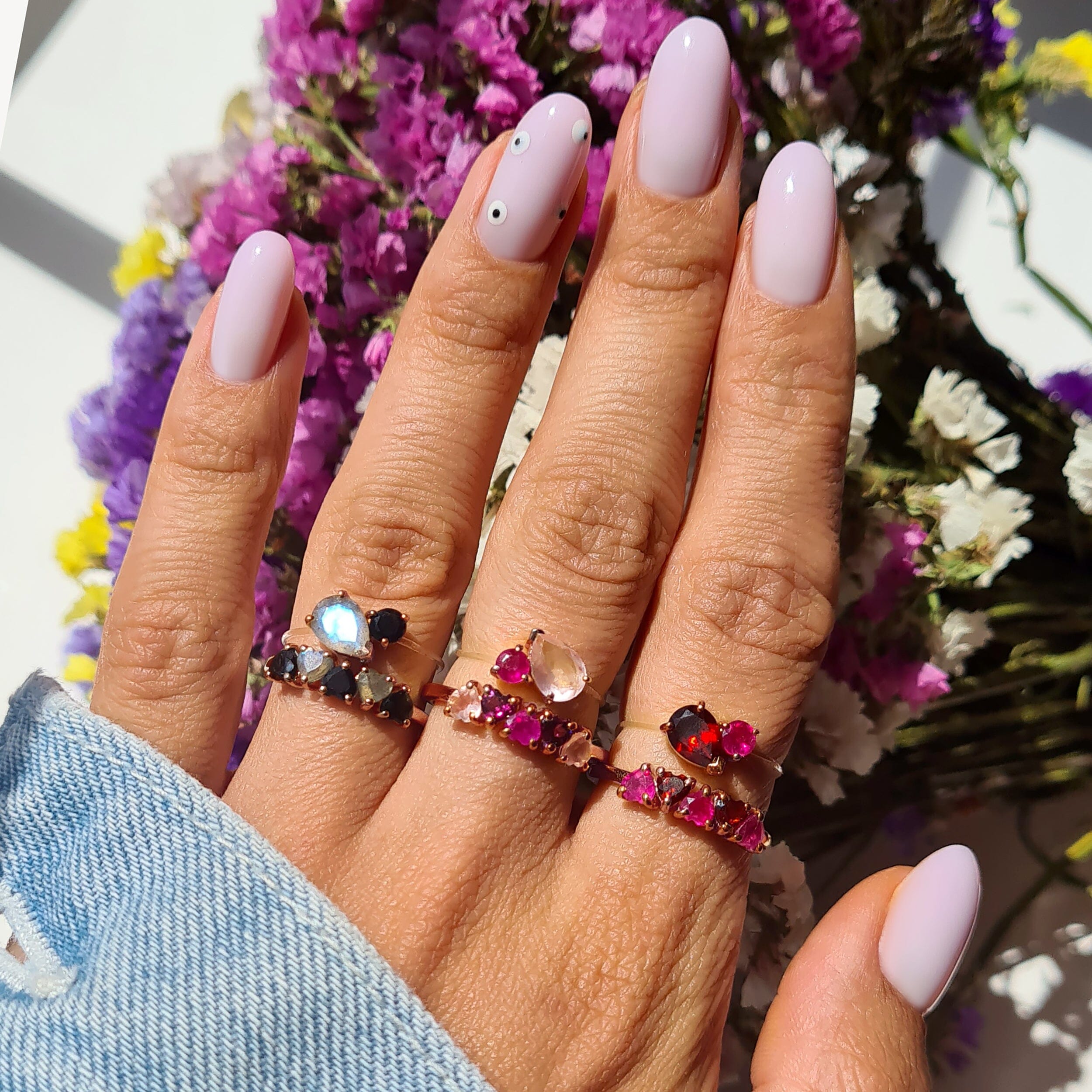 Rose Quartz Rhodolite Ring - Crush On You、mySite、hinf8tx79