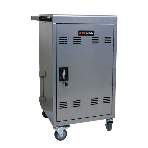 30+2Bay Mobile School Charging Cart Station for Chromebook, Tablet and Laptop Computer with Power Strip Included, Assembly Required-BLACK、、casual