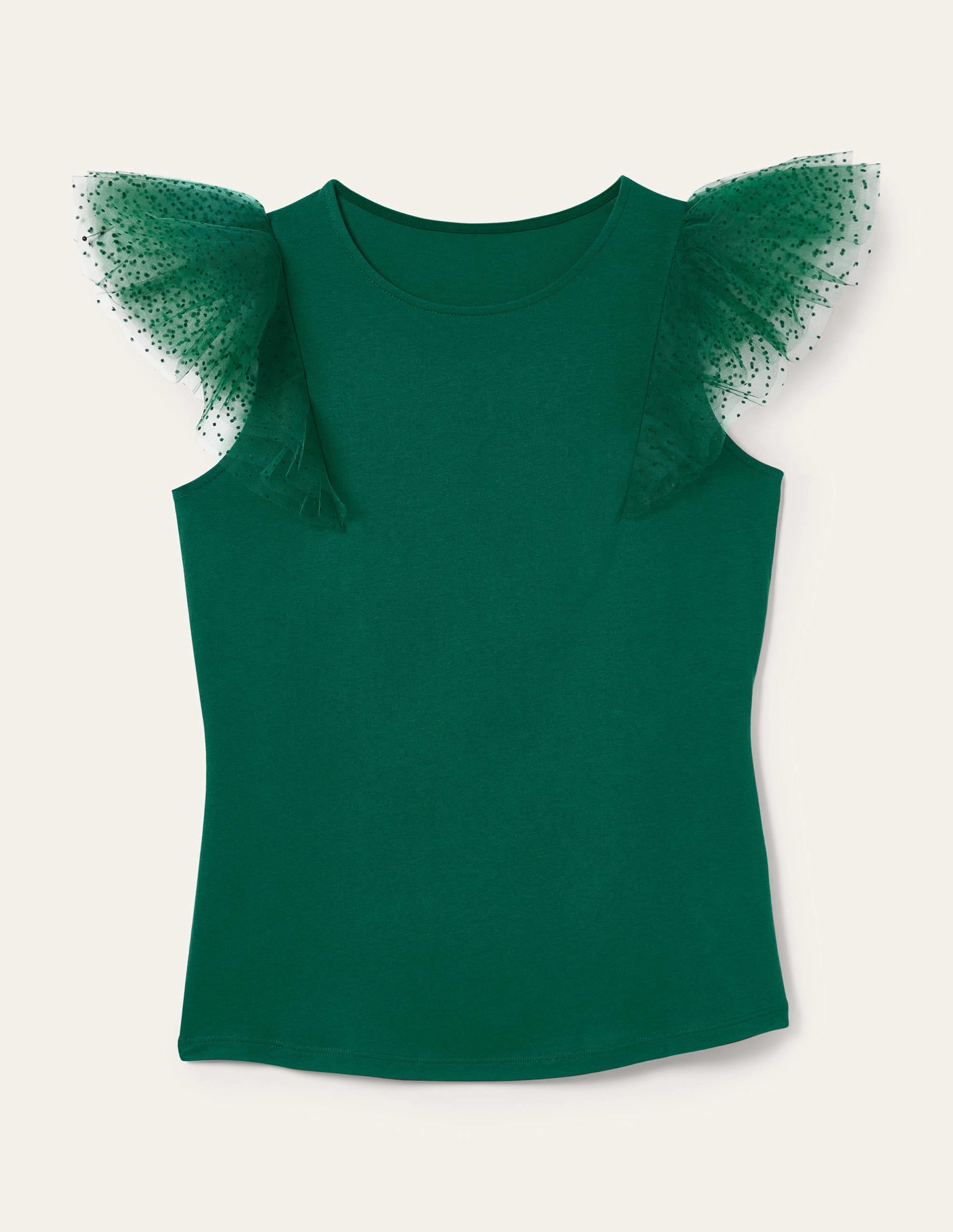  Tulle Shoulder Jersey Top-Deep Forest、mySite、ashleygrahame