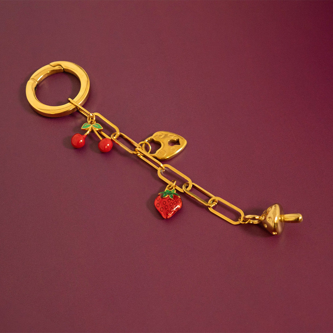 18K Gold PVD Stainless Steel Vintage Heart Lock Charm / PDL0274、mySite、dreamappss