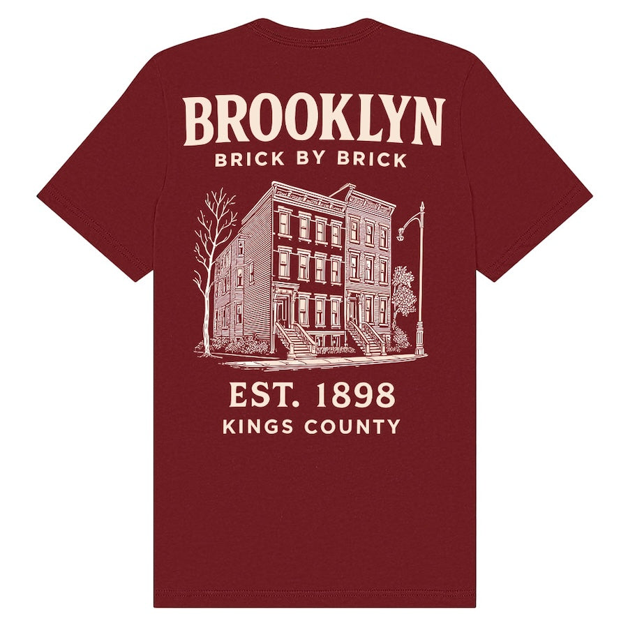 Brooklyn - EST. 1898 Kings County Architecture Cardinal T-Shirt、mySite、vikingsvslions