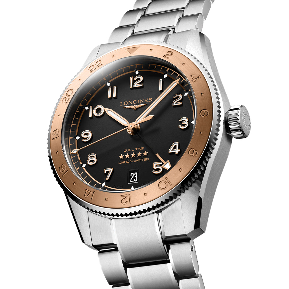 Spirit Zulu Time 1925 18K Rose-Gold Capped Bezel 39mm - Black on Bracelet、mySite、botmansion