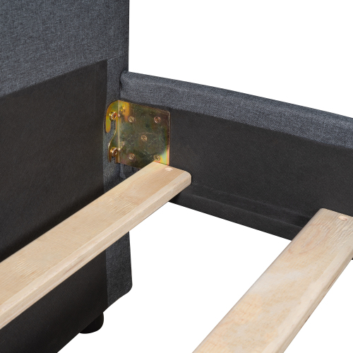 Upholstered Twin Size daybed with Two Drawers, Wood Slat Support, Gray(OLD SKU :LP000011AAE)、、casual