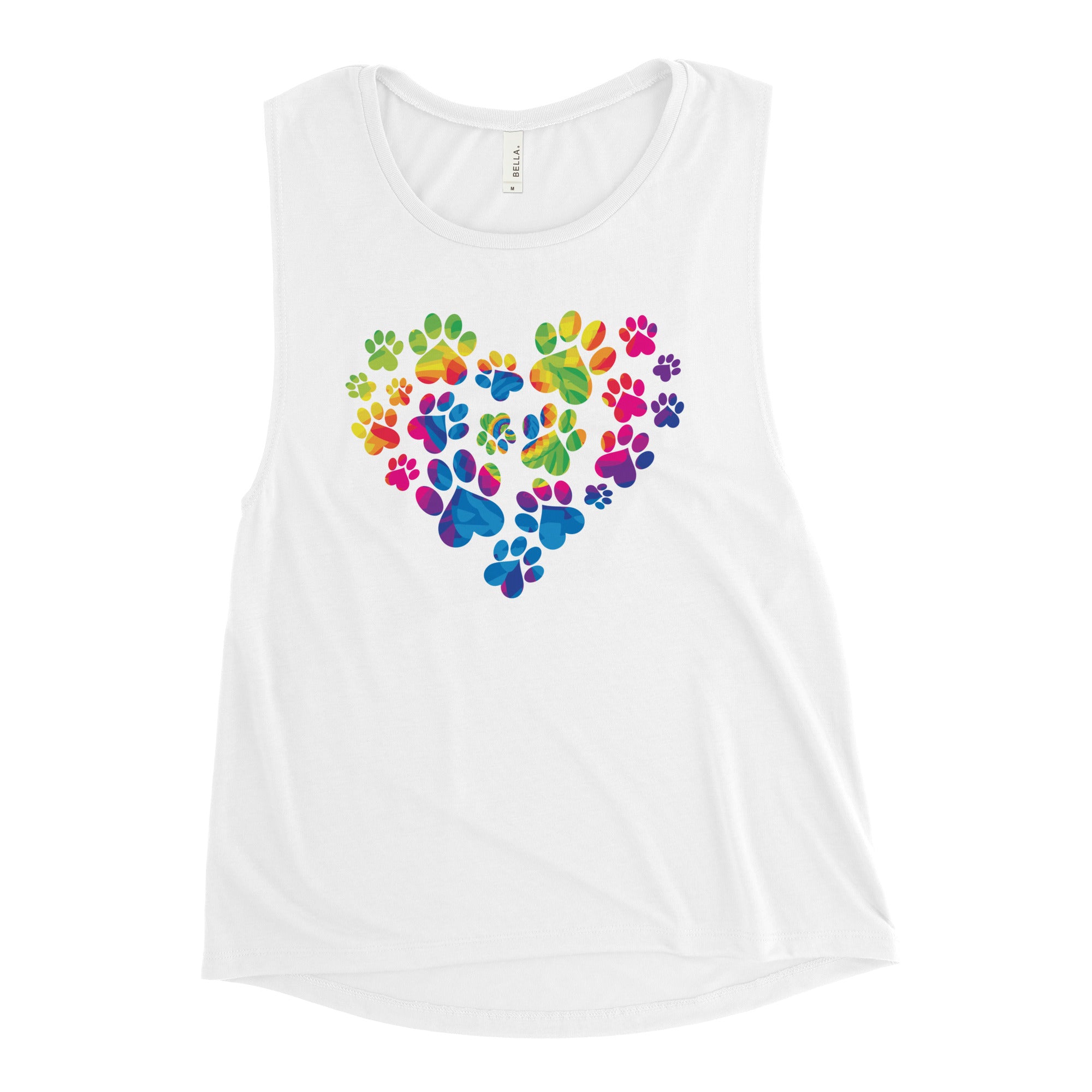 Anniversary Paw Print Love Ladies’ Athletic Tank、mySite、camillekostekn
