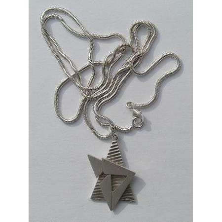 Susan Fox Sterling Silver Star of David Necklace With Chai、mySite、topwebapps
