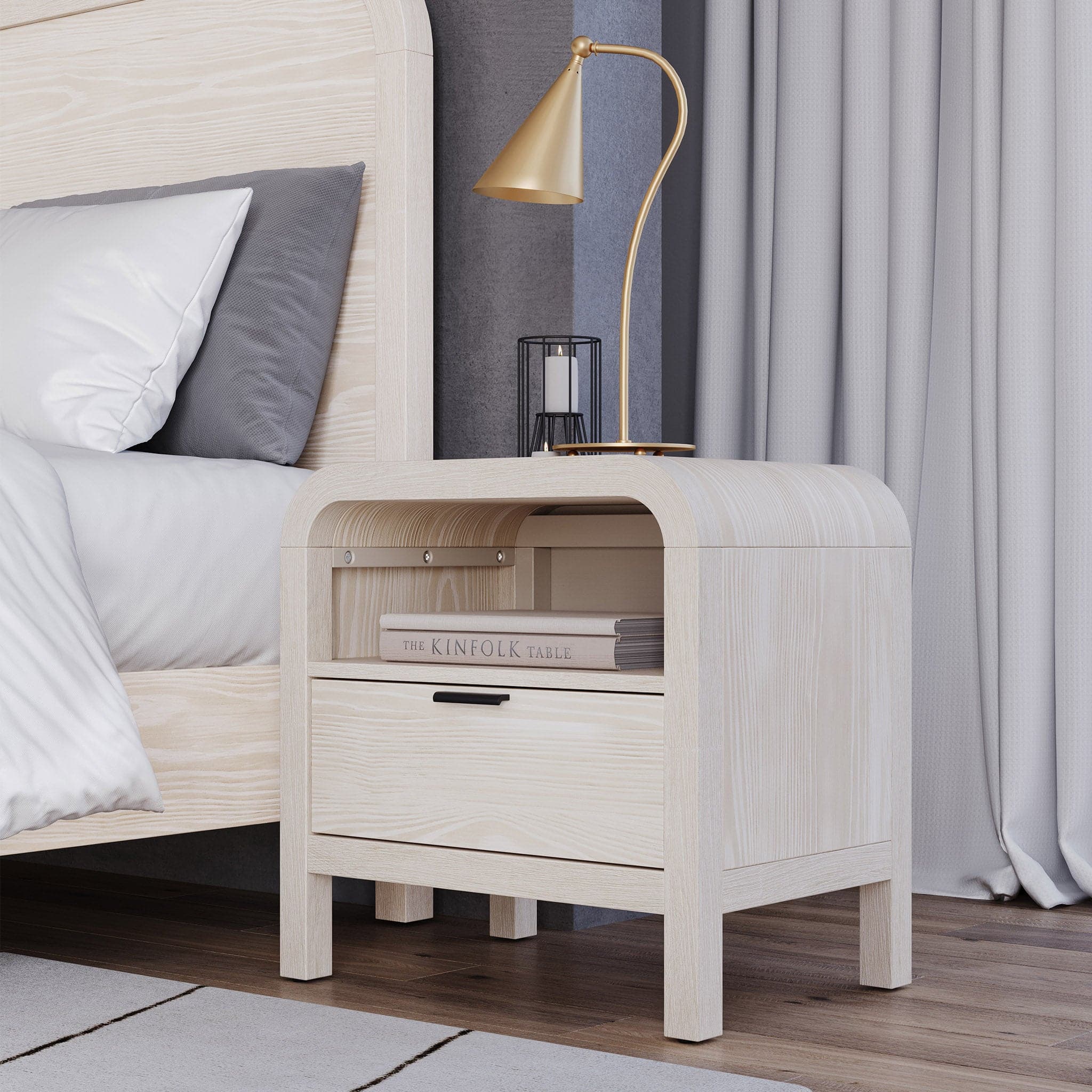 Drake 1 Drawer Nightstand with USB、mySite、neckold