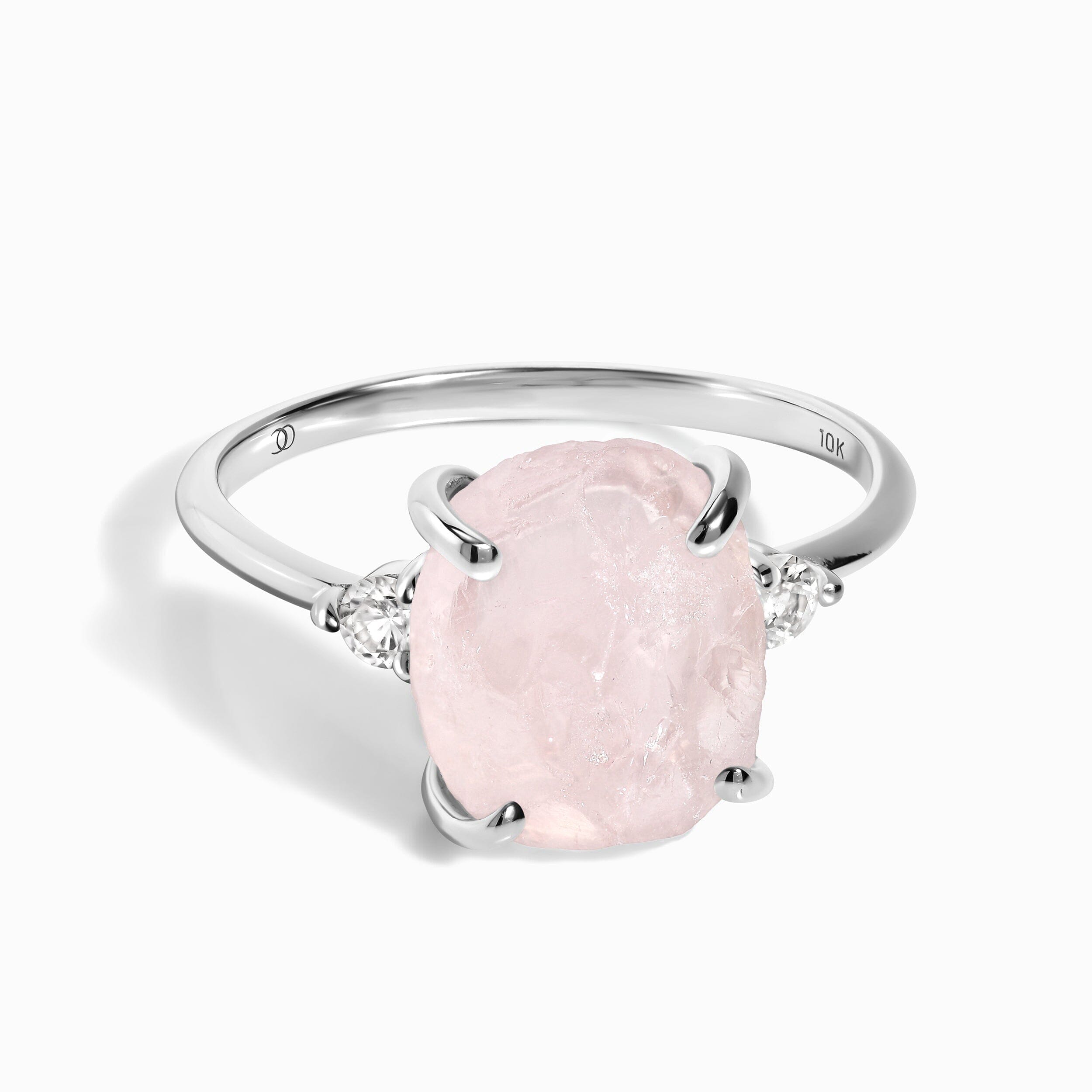 Rose Quartz Lab Diamond Ring - Raw Allure、mySite、hinf8tx79