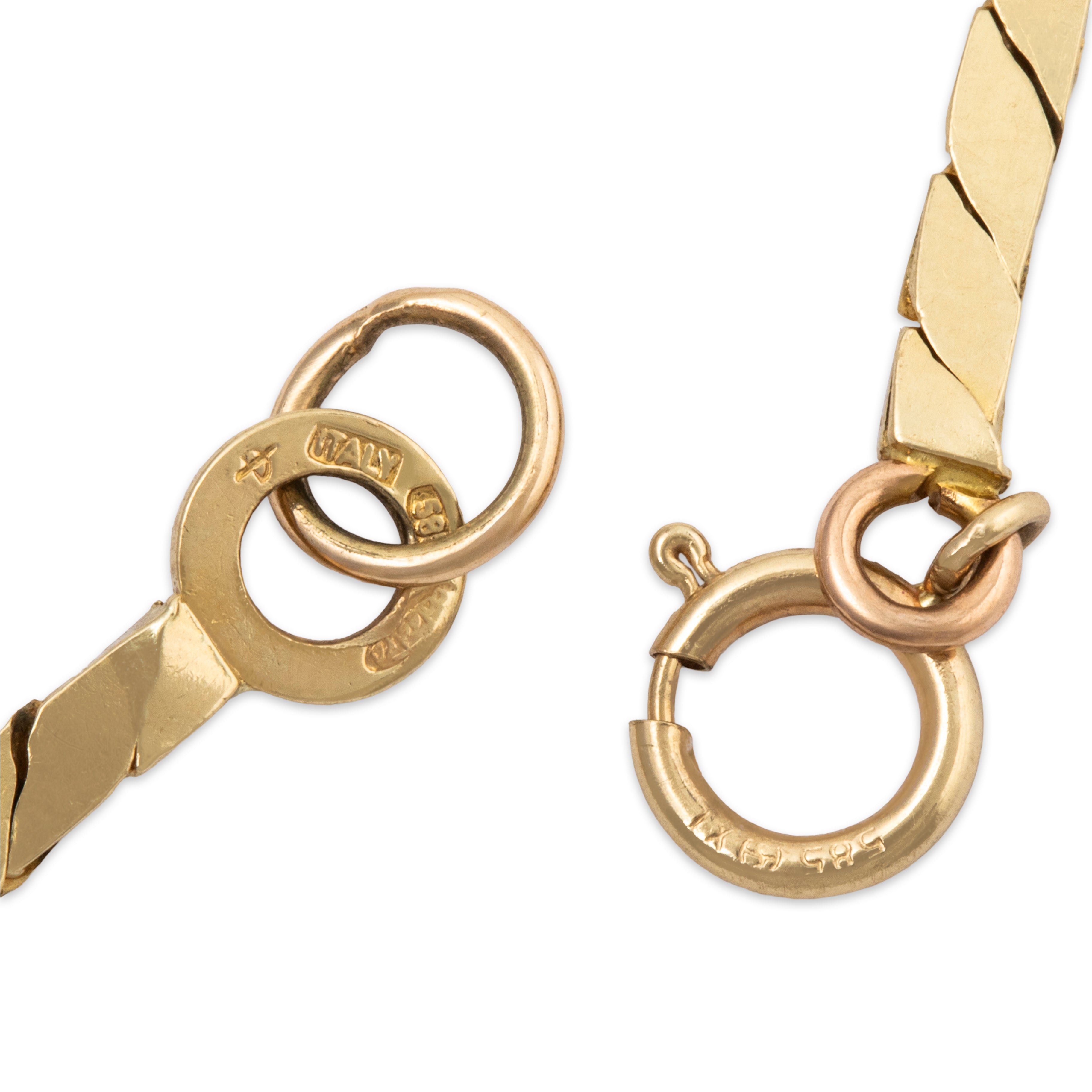 Vintage Italian 14k Yellow Gold Herringbone Chain Necklace 18.25、mySite、hinf8tx79