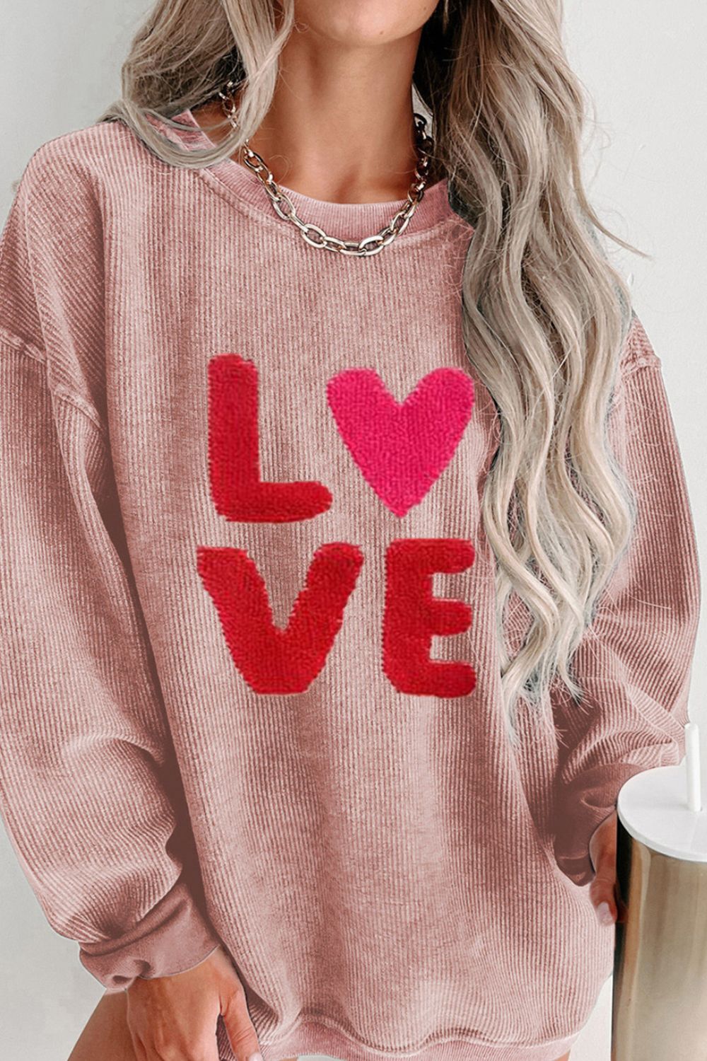  Valentine’s Day LOVE Round Neck Long Sleeve Sweatshirt、mySite、justintrudeaud