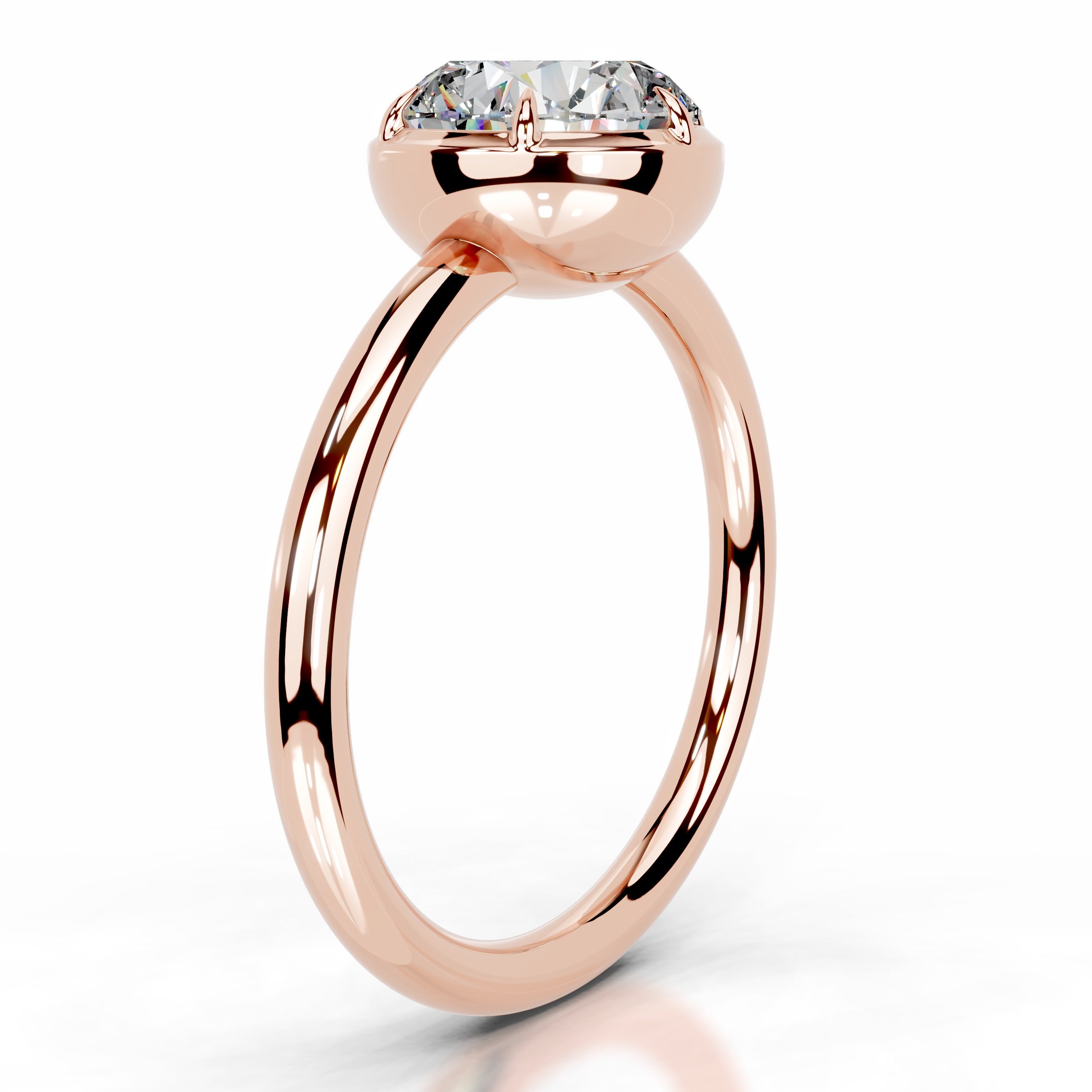 Narcisa Round Moissanite Ring - 14K Rose Gold、mySite、hinf8tx79