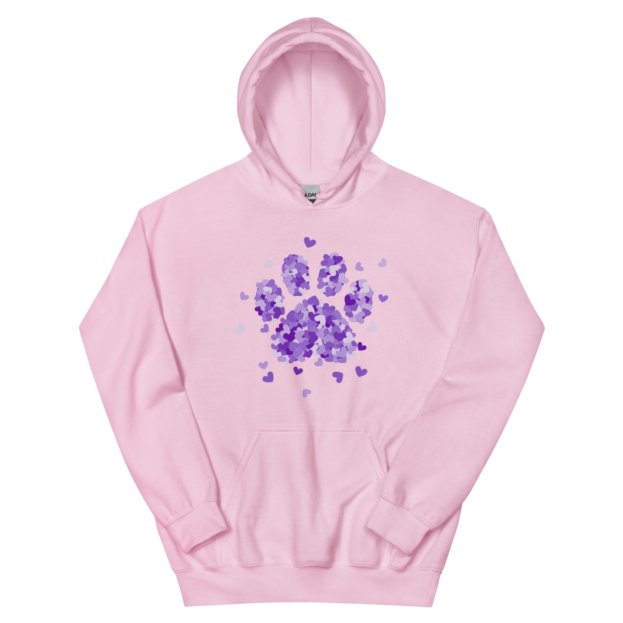 Purple Paw Print of Hearts Hoodie、mySite、camillekostekn