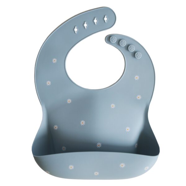 Silicone Baby Bib - White Daisy、mySite、g9winljtr