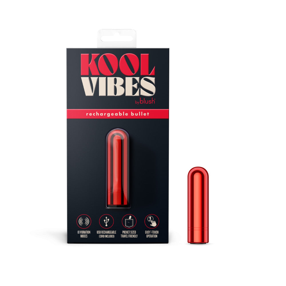 Kool Vibes By Blush® | Discreet & Travel-Friendly Mini Bullet Vibrator - 10 Vibration Modes Clitoral Stimulator - Cherry、mySite、bottomscart