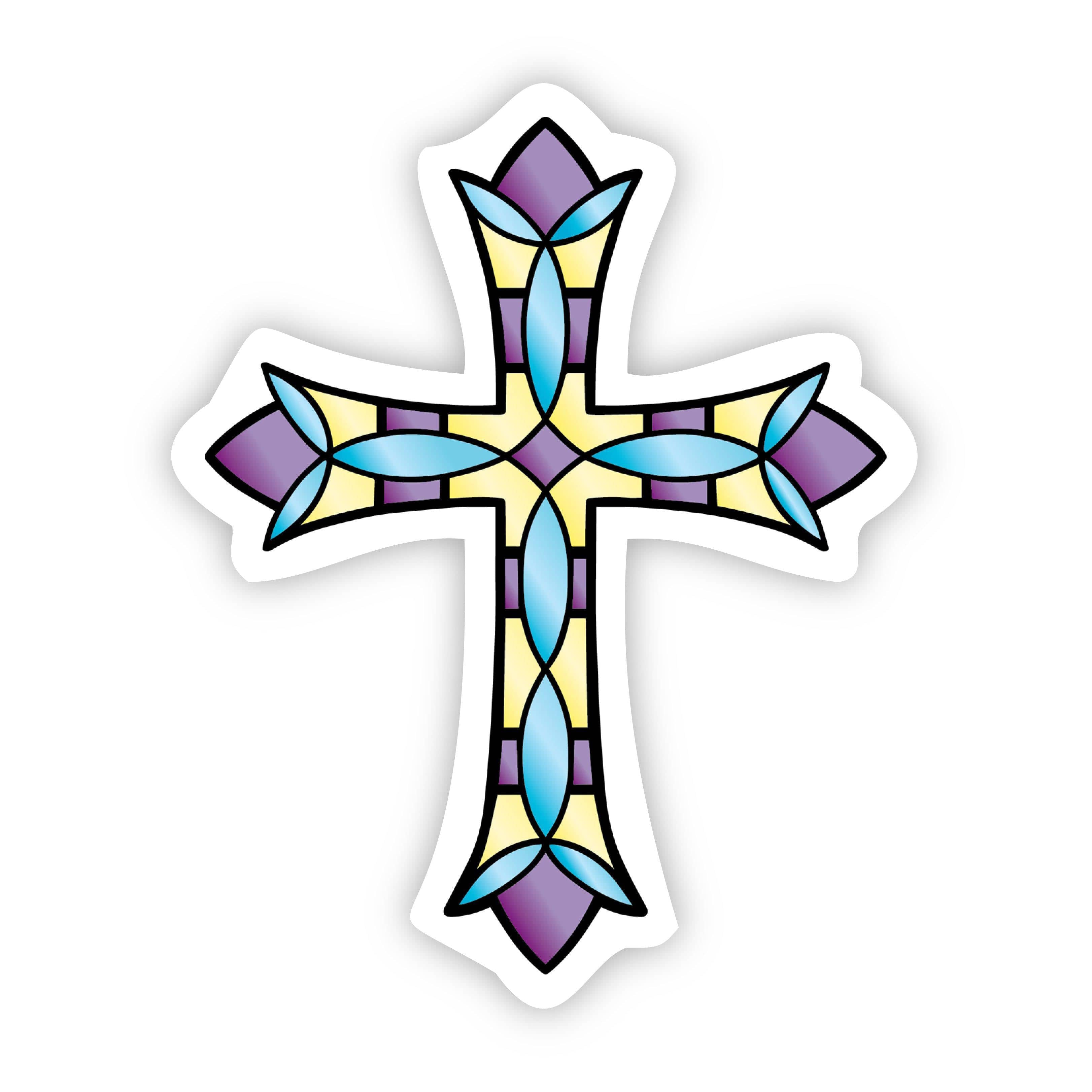  Stained Glass Cross Sticker、mySite、elrpsem3k