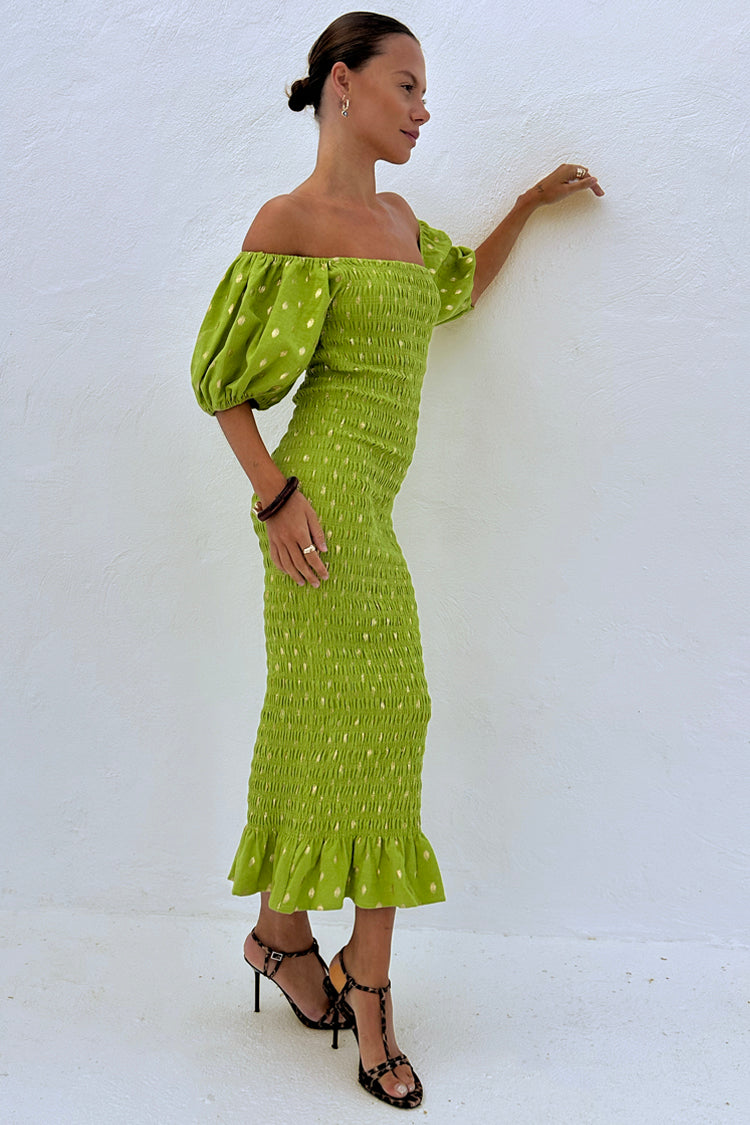 Olive Jojo Dress with Gold Fleck、mySite、solidvoid