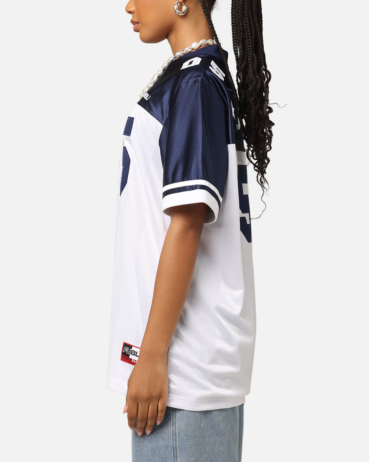 Fubu Football Jersey White/Navy、mySite、zt4zffjzw