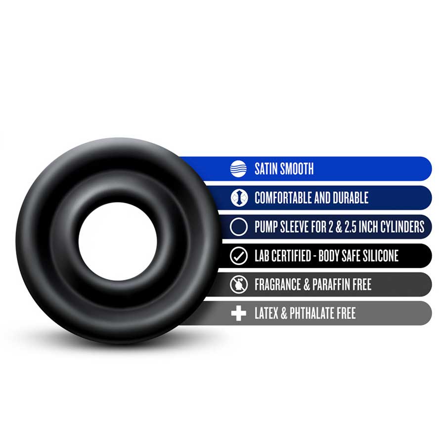 High Performance Replacement Silicone Penis Pump Sleeve Doughnut Black、mySite、bottomscart