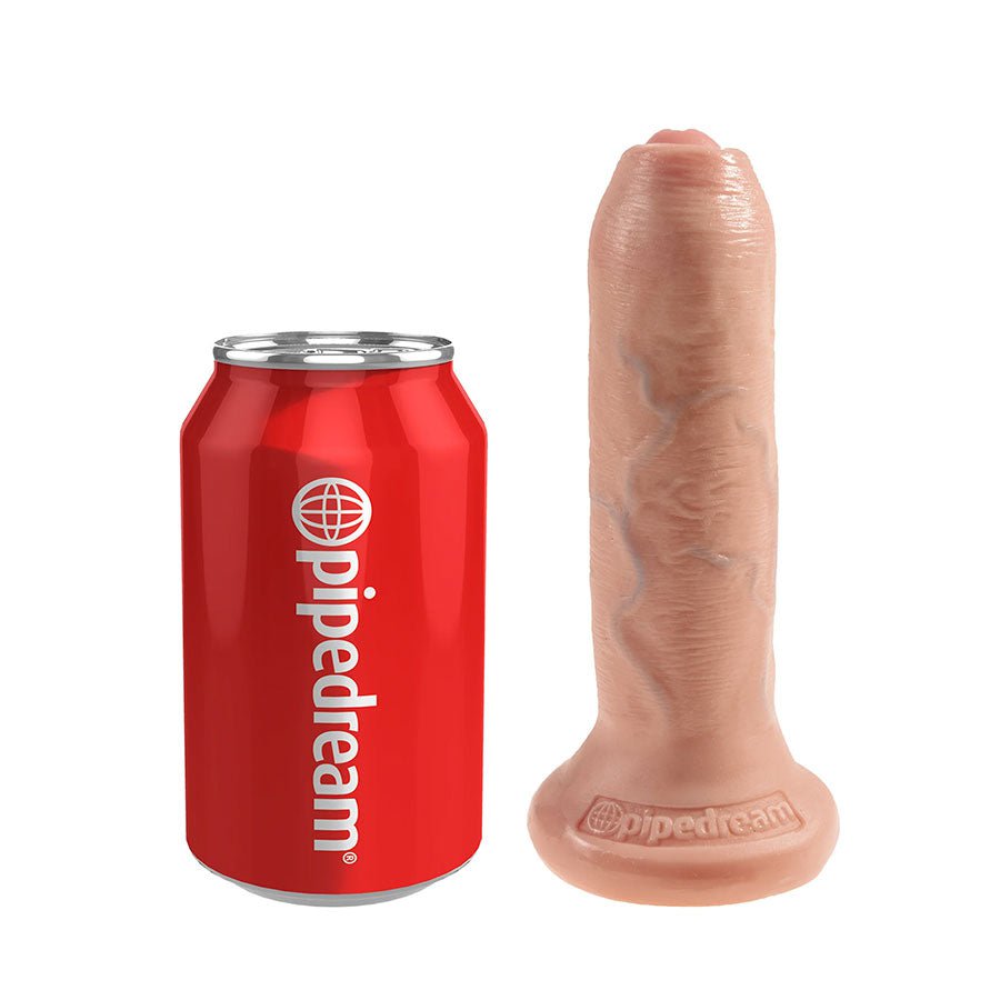 King Cock 6 Inch Uncut Foreskin Realistic Dildo with Suction Cup、mySite、bottomscart