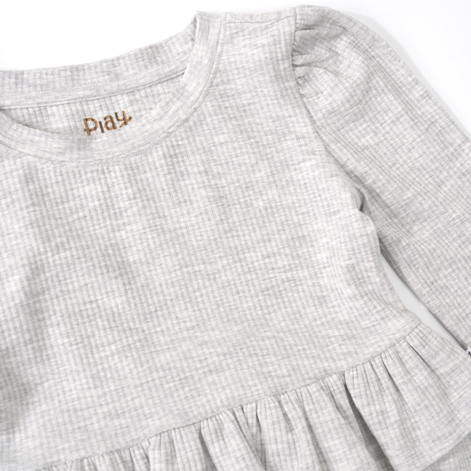  Light Heather Gray Ribbed Tiered Peplum Top、mySite、layawaytickets