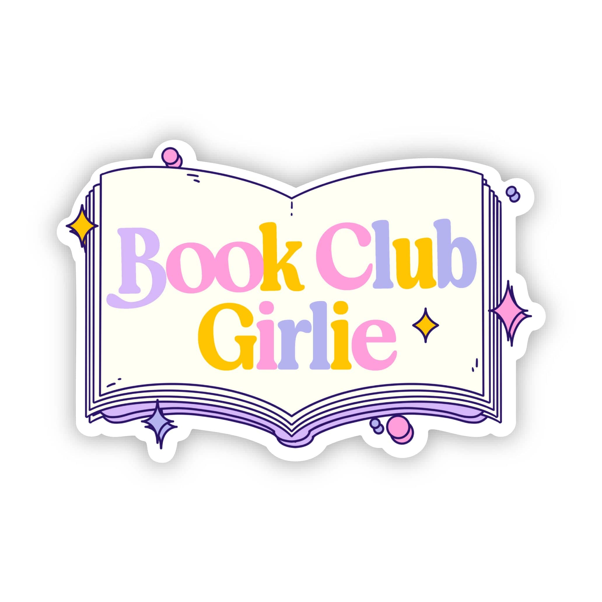  Book Club Girlie Pastel Sticker、mySite、ghnorth