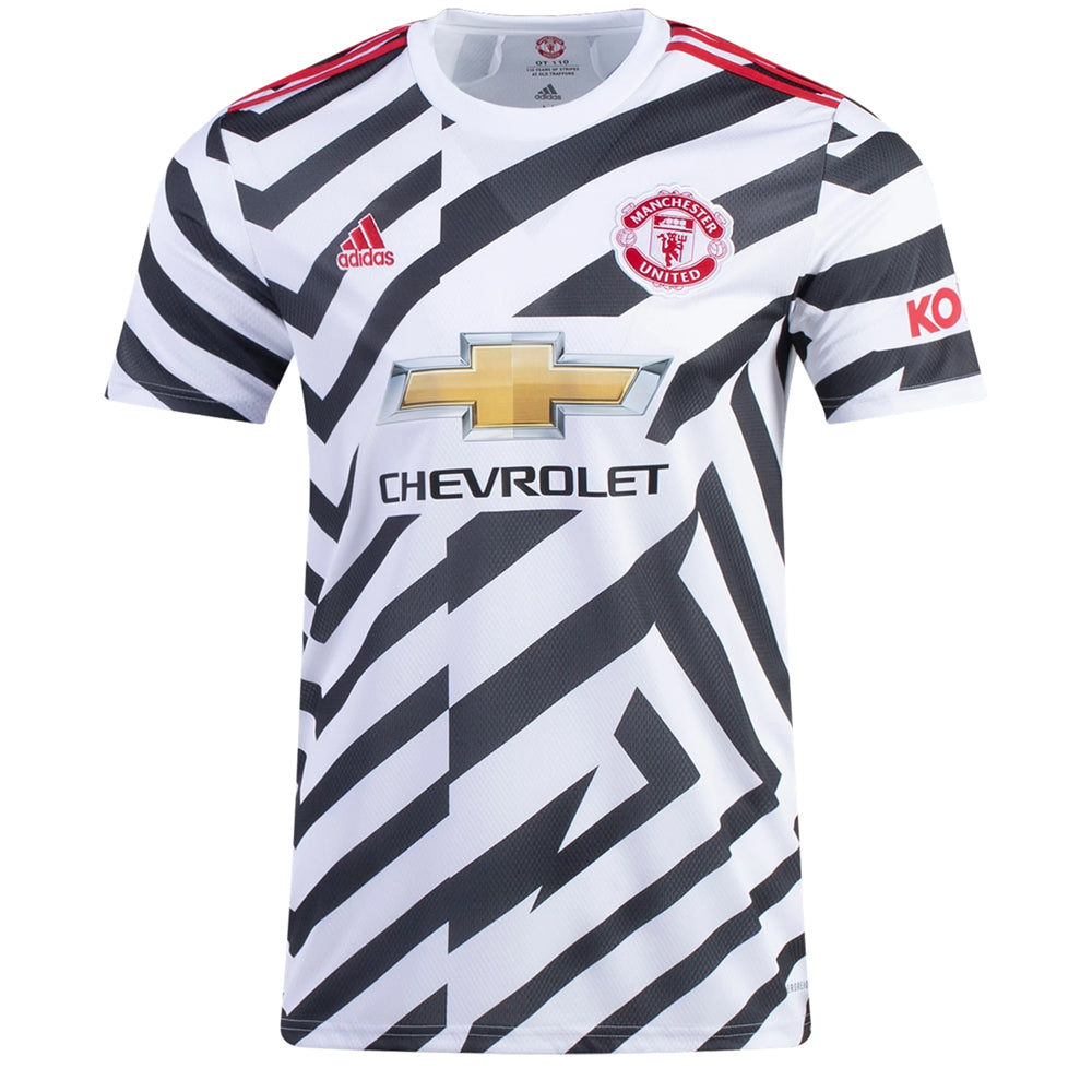 adidas Men's Manchester United 2020/21 Third Jersey White/Black、mySite、noshort