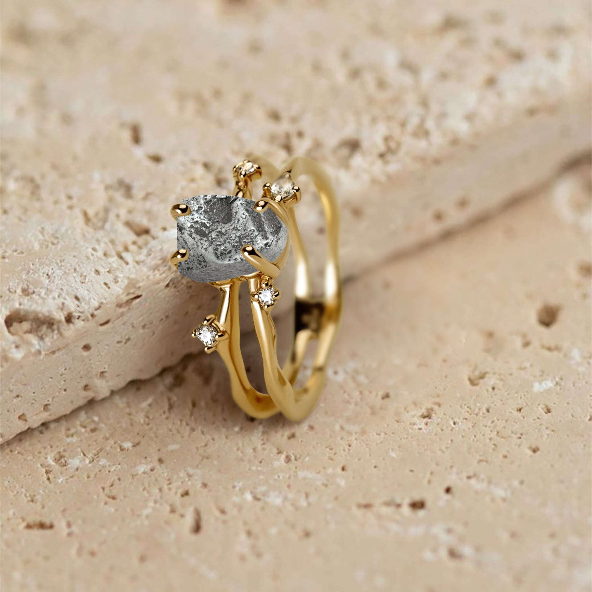 Raw Crystal Ring - Flow Meteorite、mySite、hinf8tx79