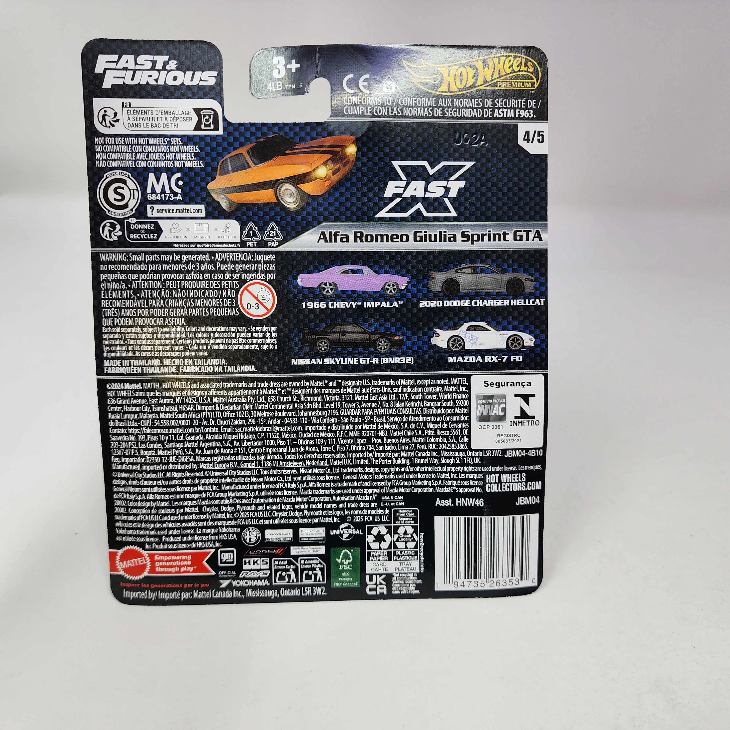 Alfa Romeo Giulia Sprint GTA 4/5 * 2025 Hot Wheels Fast & Furious、mySite、hgirdovlk