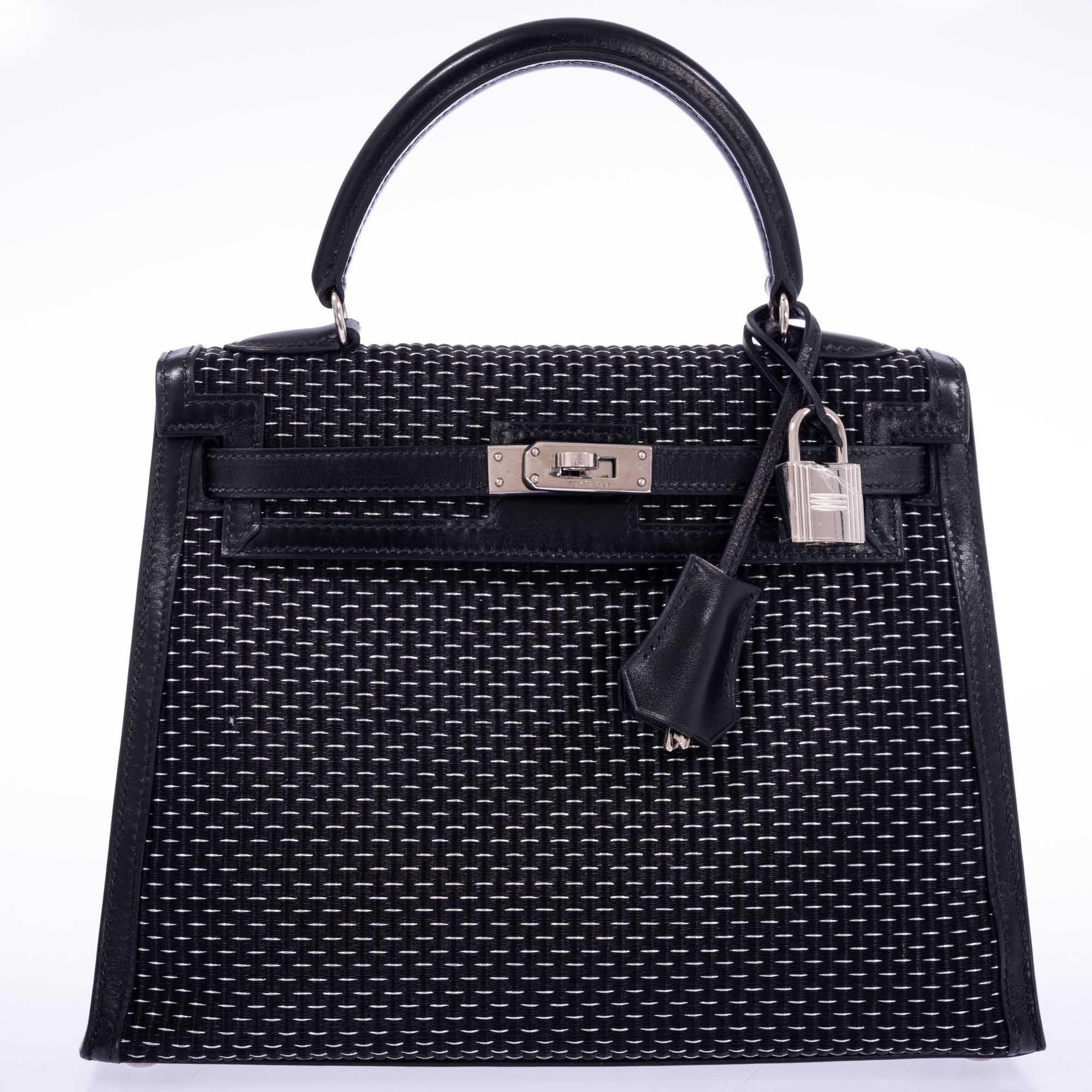 Hermès Kelly 25 Sellier Silver and Noir Crinoline Box Leather Palladium Hardware、mySite、garminoutage.com