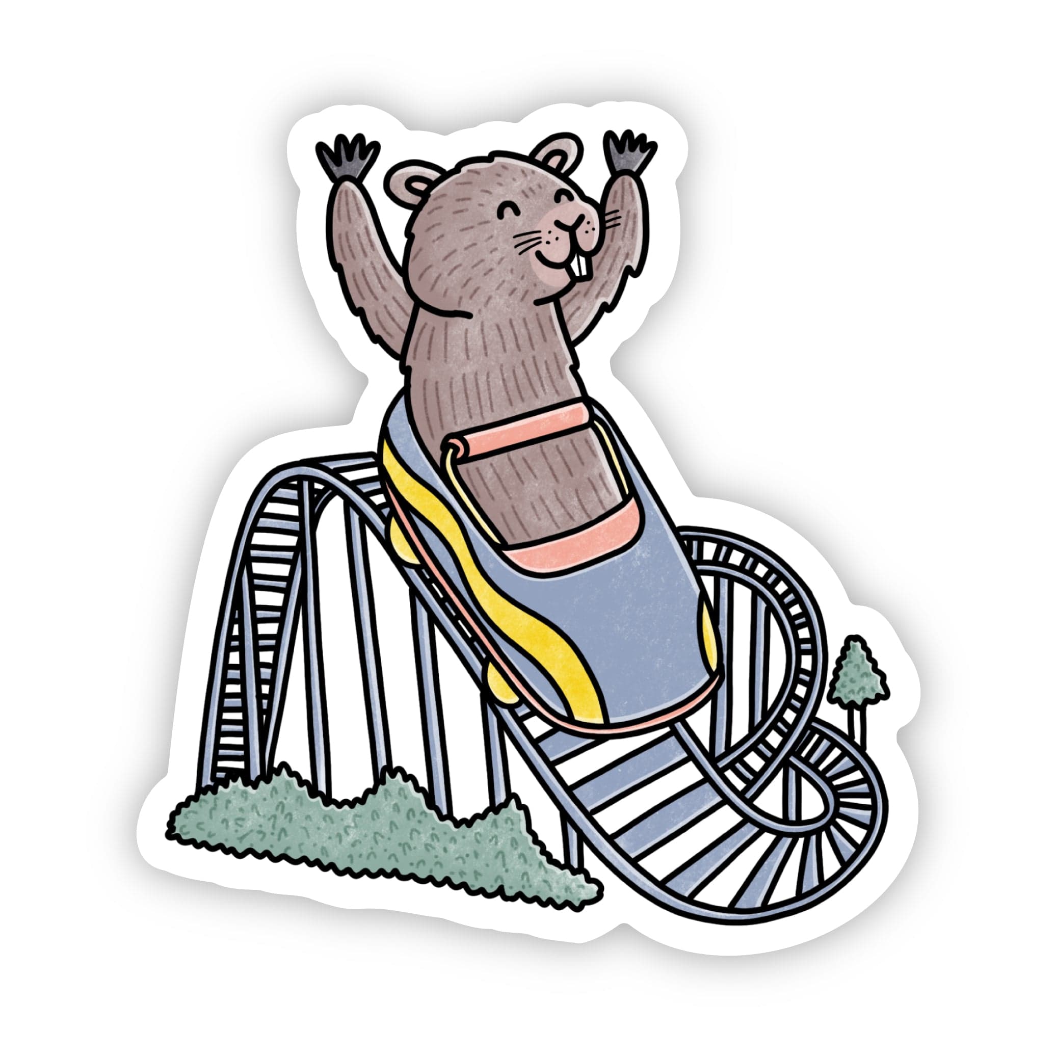  Rollercoaster Riding Beaver Ohio Sticker、mySite、elrpsem3k