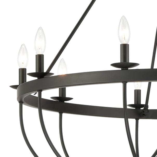 Williamson 10-Light Metal Chandelier Black、mySite、g9winljtr