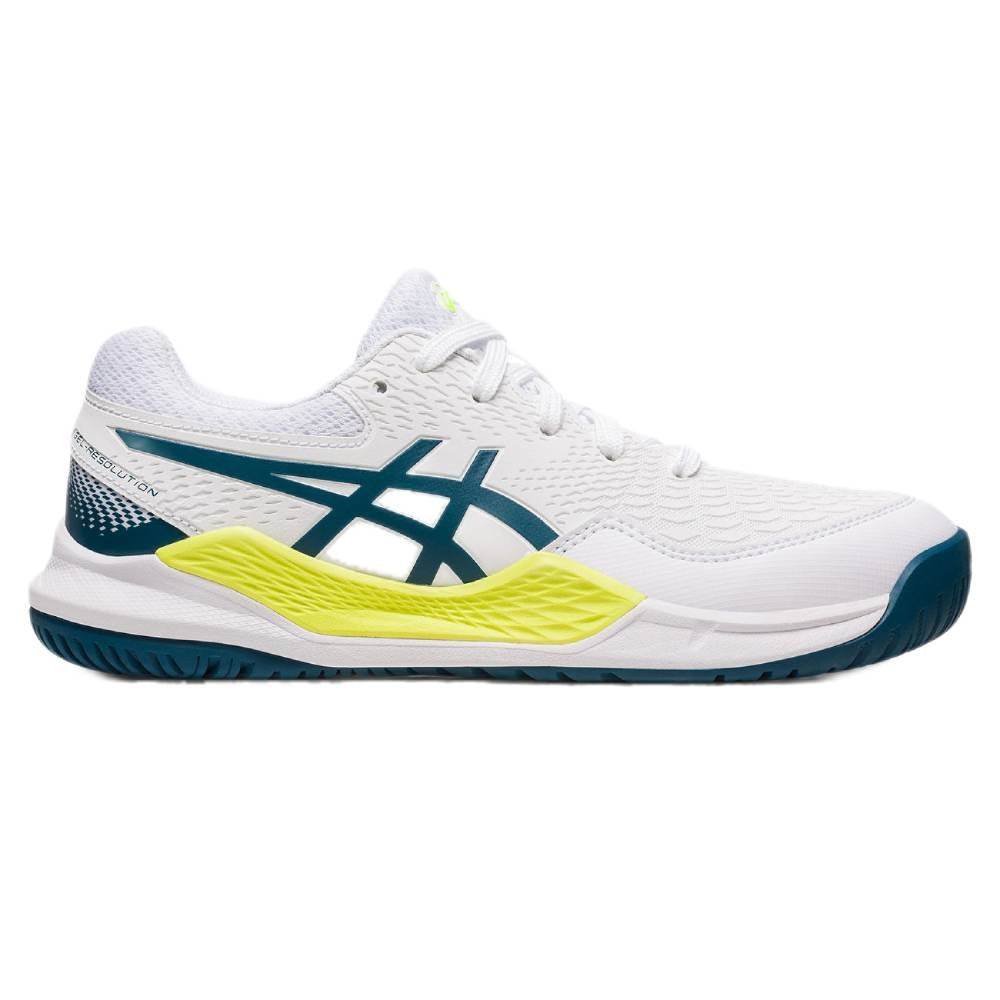 Asics Gel Resolution 9 GS Junior Tennis Shoe (White/Blue)