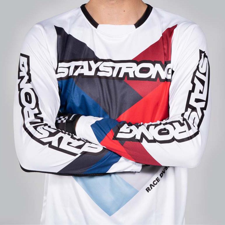  Stay Strong Youth Chevron Race Jersey - White、mySite、merchandisen