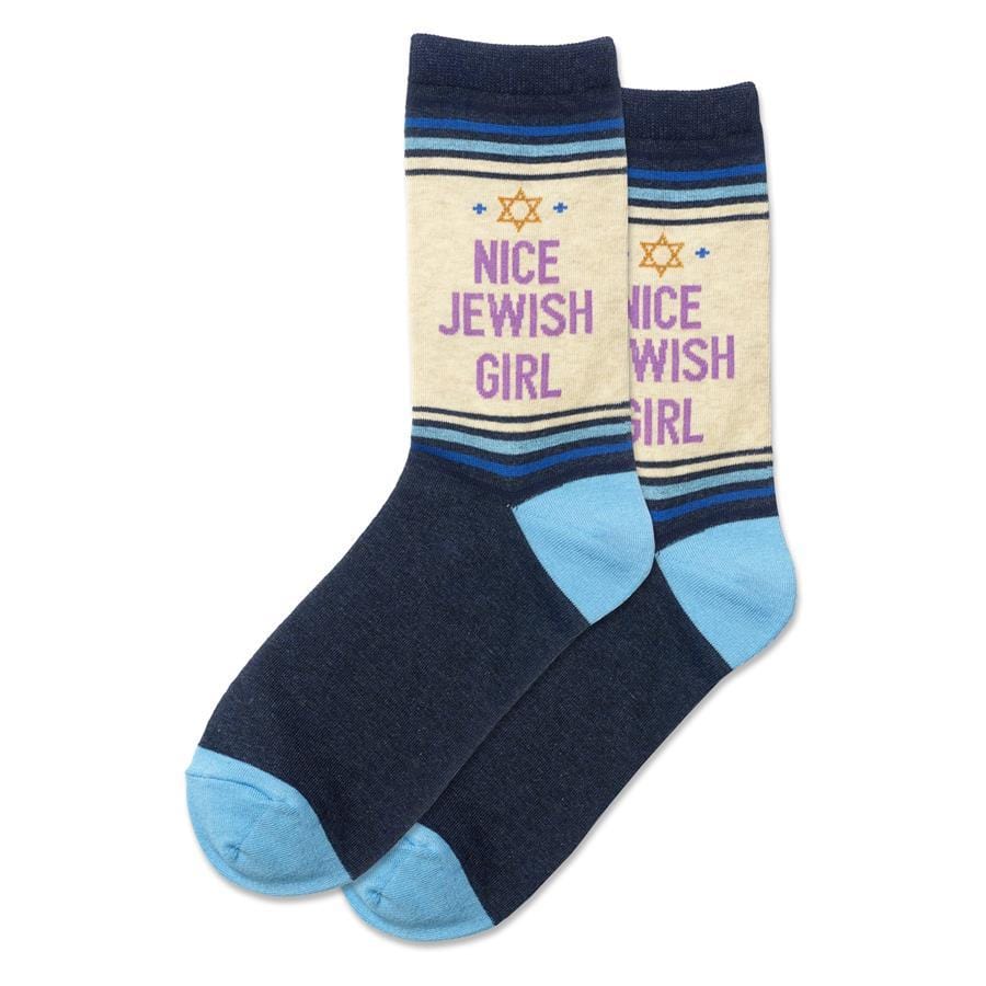 Women's Nice Jewish Girl Crew Socks、mySite、topwebapps