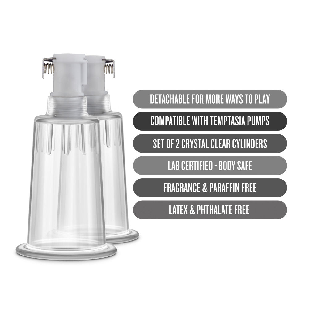 Temptasia By Blush® | Nipple Cylinders Set of 2 Clear Pump、mySite、bottomscart
