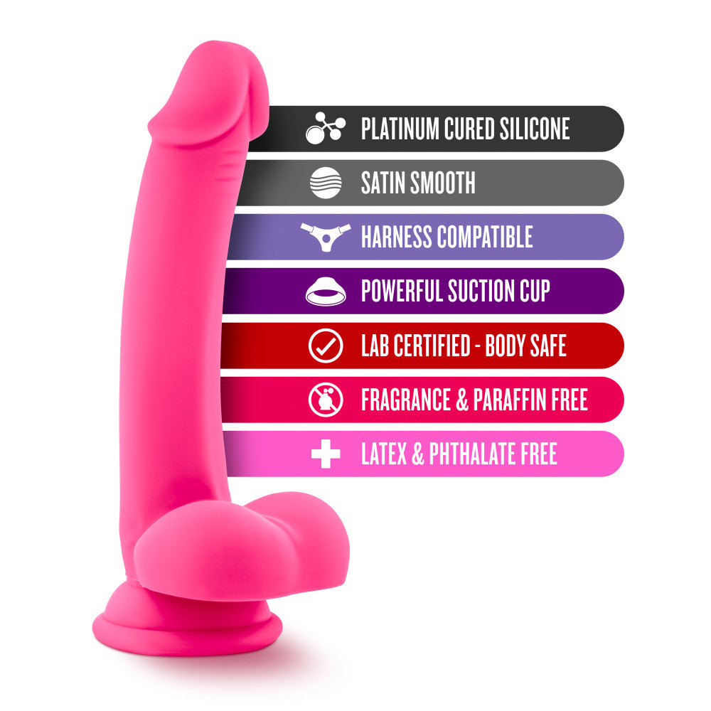 Ruse By Blush® | D Thang Realistic G-Spot Hot Pink 7.75-Inch Long Dildo With Balls & Suction Cup Base、mySite、bottomscart