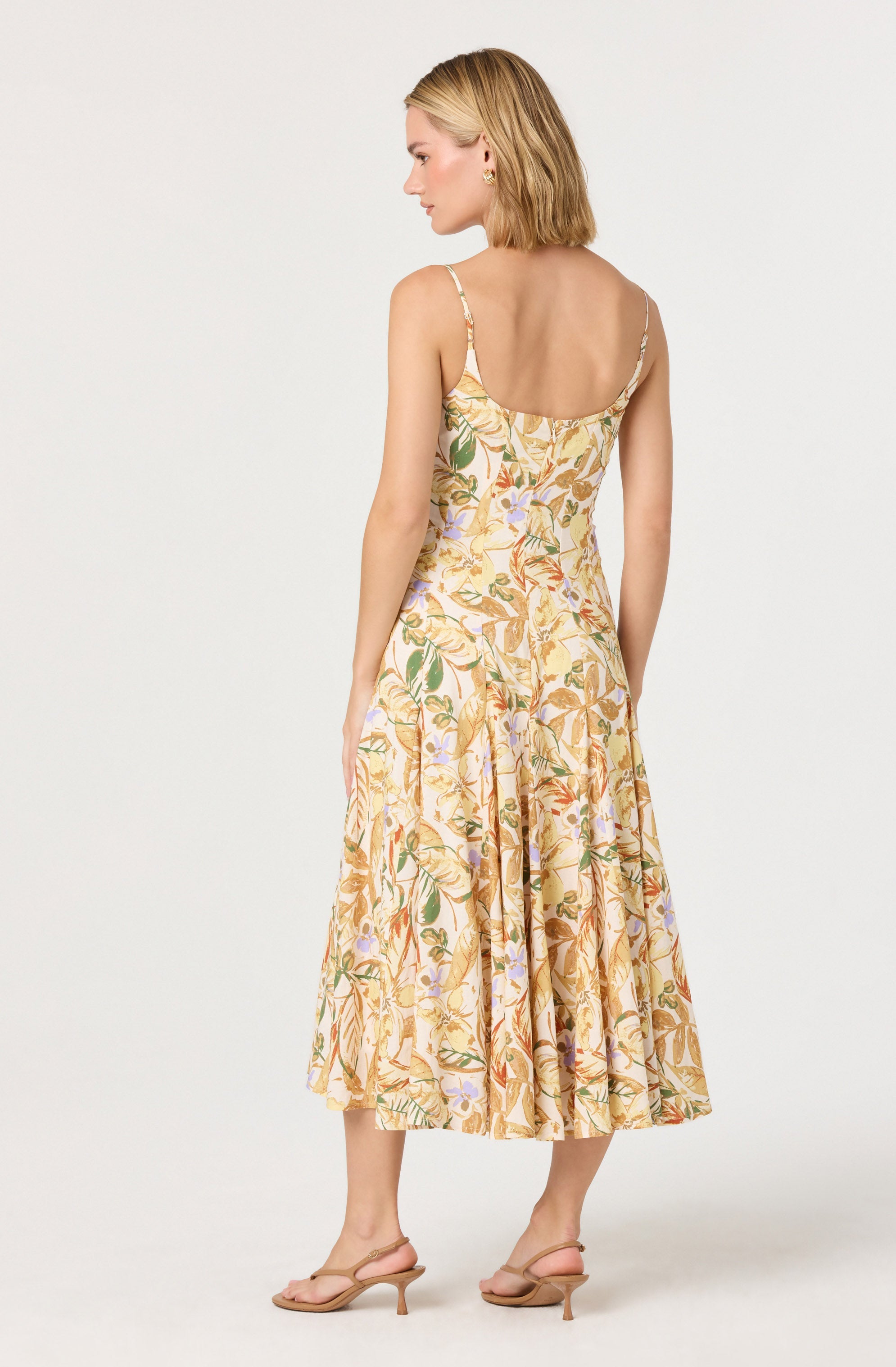 Jaleyah Paneled Flare Midi Dress、mySite、solidvoid