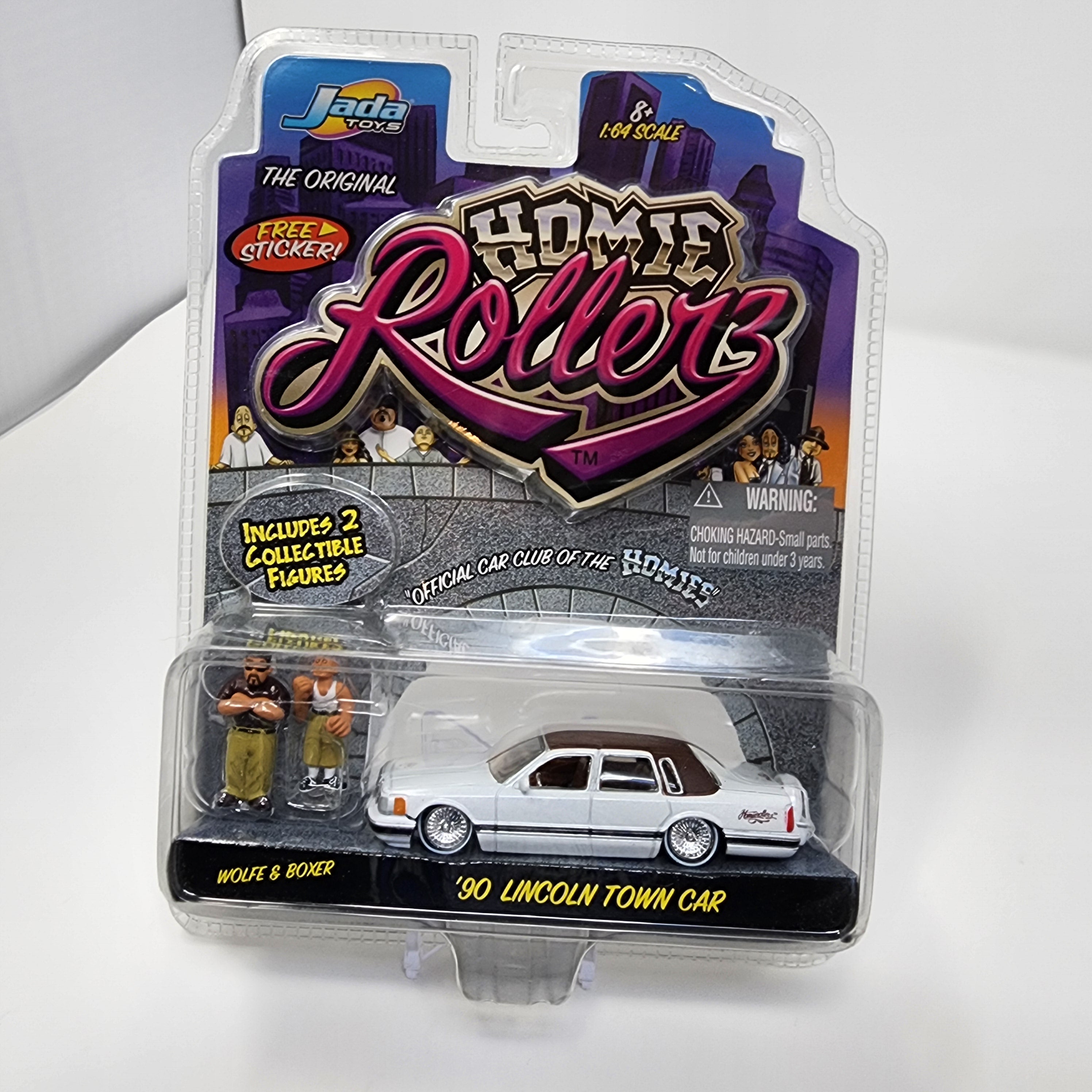 '90 Lincoln Town Car * WHITE * Homie Rollers Jada Toys 1:64 Scale、mySite、hgirdovlk