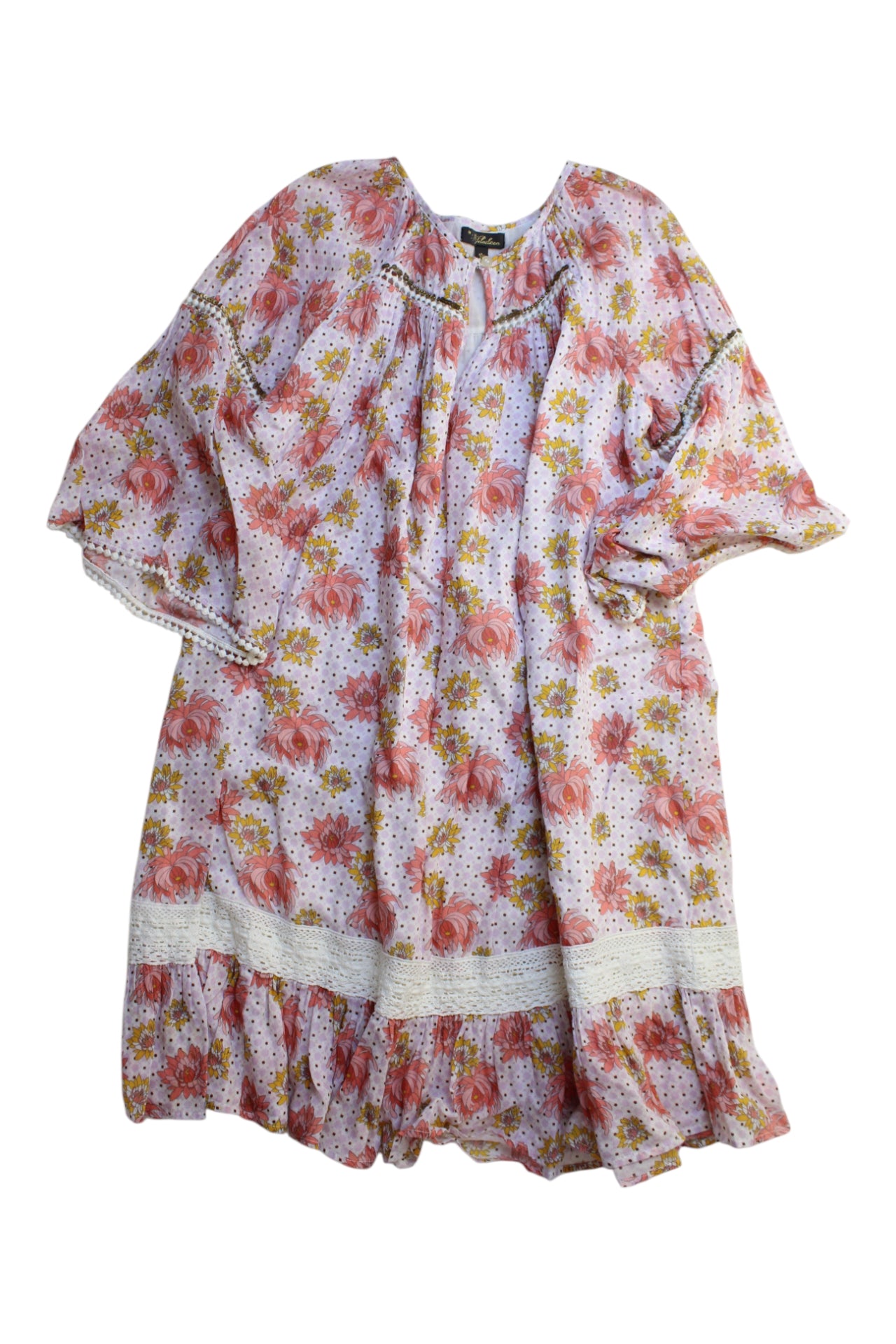 Velveteen Floral Long Sleeve Dress 10Y、mySite、g9winljtr