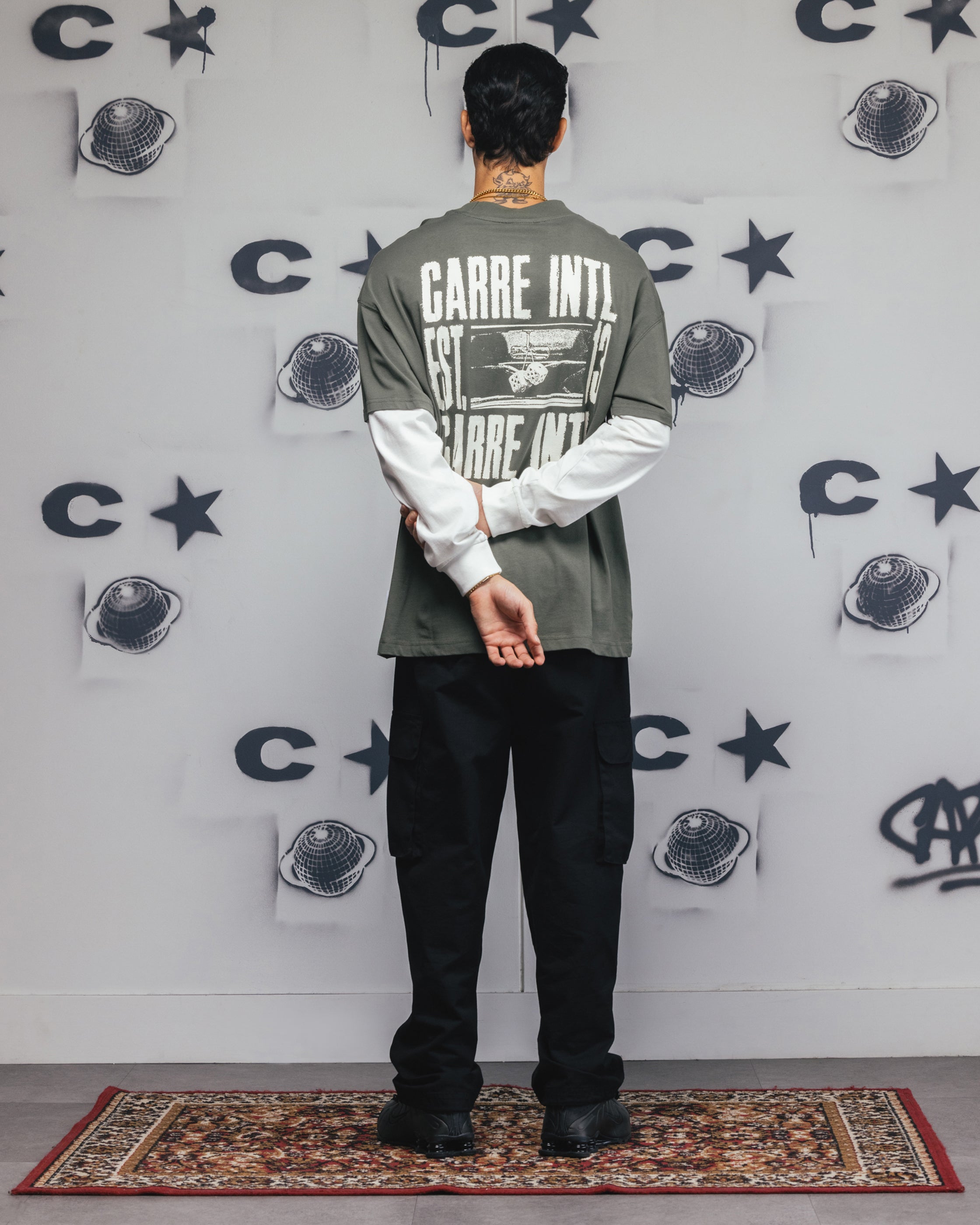 Carre Rear Vision Long Sleeve T-Shirt Green/White、mySite、zt4zffjzw