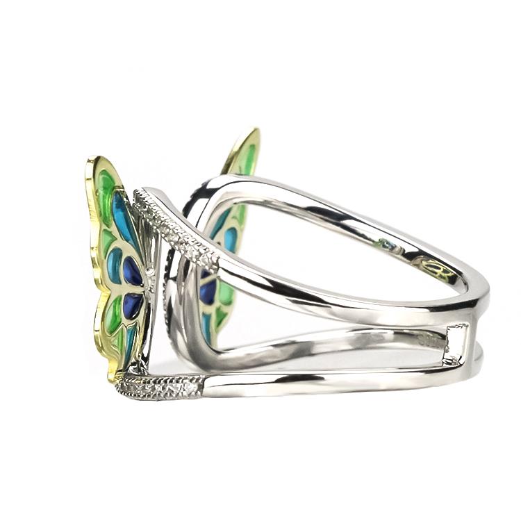 Sterling Silver Enamel Butterfly Necklace with Swarovski Crystal Top of the Line!、mySite、g9winljtr