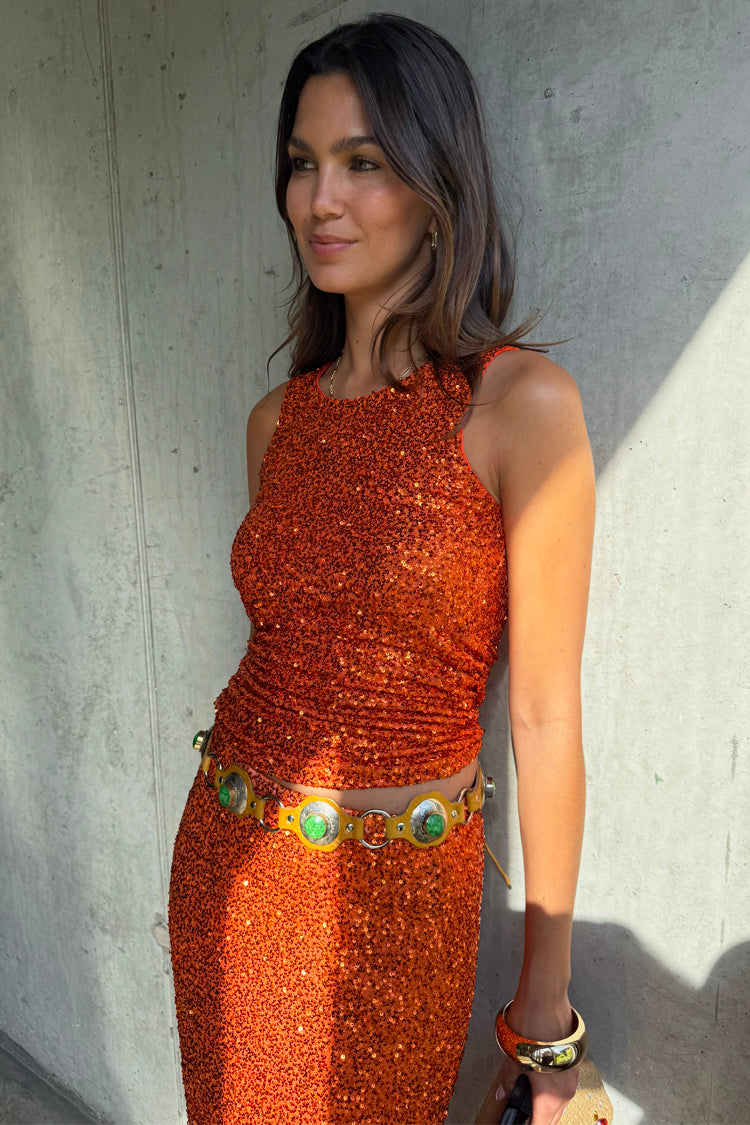 Orange Sequin Tank Top、mySite、solidvoid