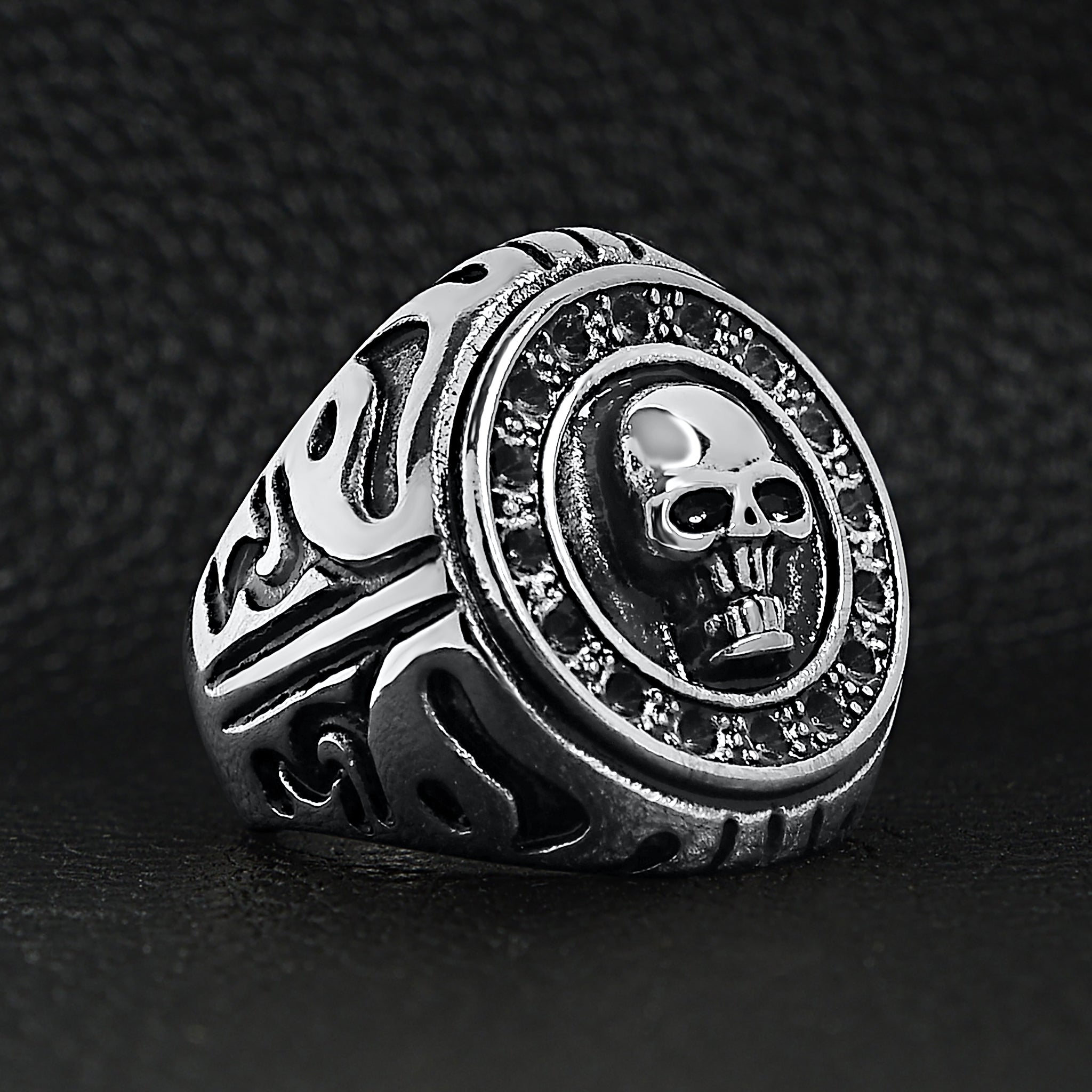 Stainless Steel Large Filigree Skull Signet Ring / SCR4012、mySite、dreamappss
