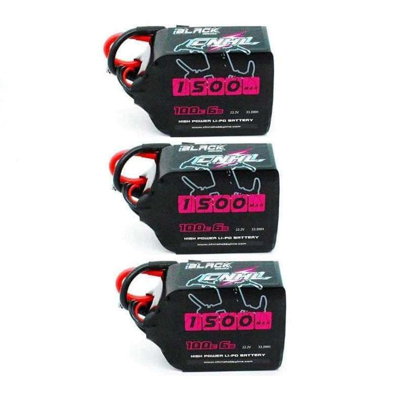  3 PACK of CNHL Black Series 22.2V 6S 1500mAh 100C LiPo Battery - XT60、mySite、merchandisen
